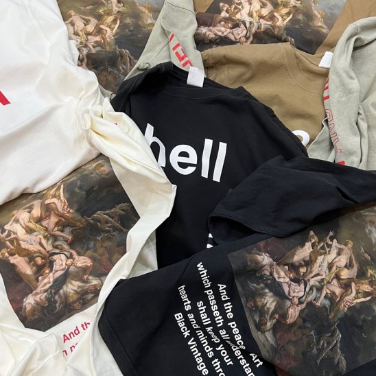 BLACK VINTAGE | HELL VINTAGE LS TEE(6.2oz) / BEIGE