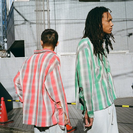 SAINT MXXXXXX | SA FRANNEL SHIRT CHECK / GREEN