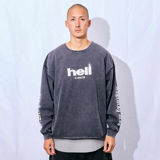 TAIN DOUBLE PUSH | HELL A WAITS FOOTBALL L/S T-SHIRTS / BLACK