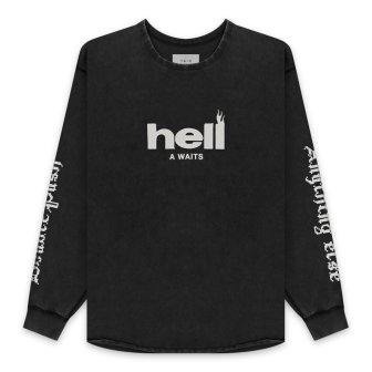 TAIN DOUBLE PUSH | HELL A WAITS FOOTBALL L/S T-SHIRTS / BLACK