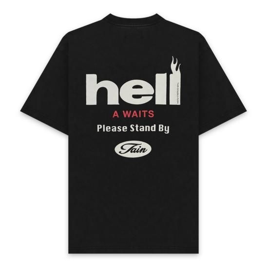 TAIN DOUBLE PUSH | HELL A WAITS SHORT SLEEVE T-SHIRTS / BLACK