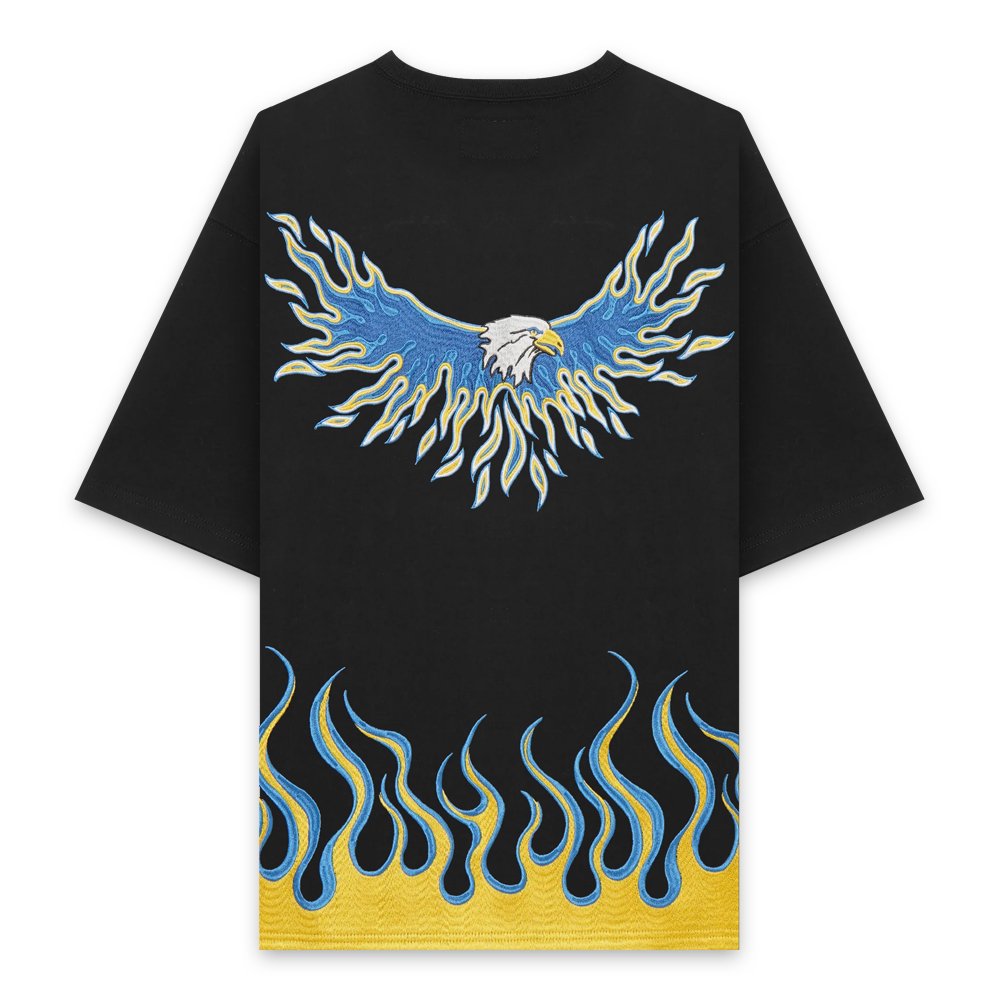 MAYO | MAYO FIRE EAGLE EMBROIDERY SHORT SLEEVE TEE / BLACK