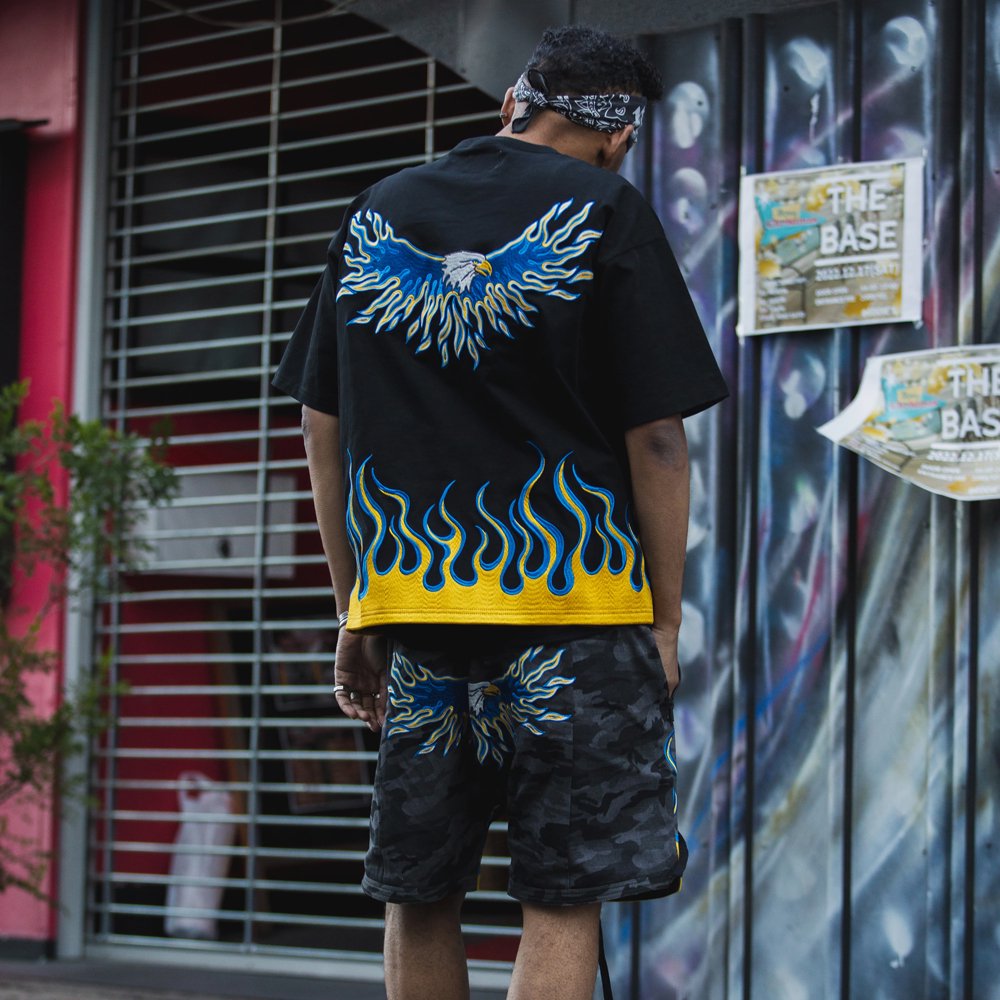 MAYO | MAYO FIRE EAGLE EMBROIDERY SHORT SLEEVE TEE / BLACK