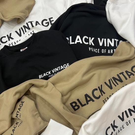 BLACK VINTAGE | ESSENTIAL SWEAT SHIRTS(10.0oz) / BLACK