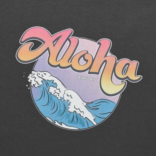 SAINTPAIN | SP WAVE ALOHA T-SHIRTS / CHARCOAL