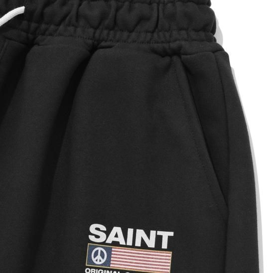 SAINTPAIN | SP PEACE CLUB SWEAT SHORTS / BLACK