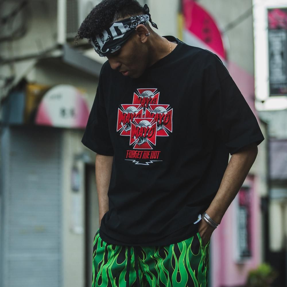 MAYO | MAYO HAWK EMBROIDERY SHORT SLEEVE TEE / BLACK