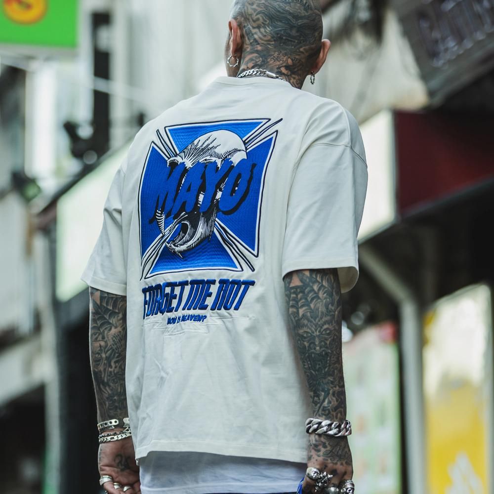 MAYO | MAYO HAWK EMBROIDERY SHORT SLEEVE TEE / WHITE