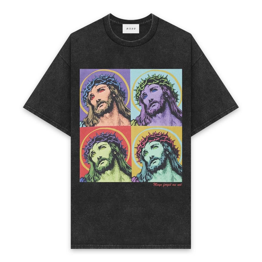 MAYO | MAYO JESUS CHRIST PRINT SHORT SLEEVE TEE / FADE BLACK