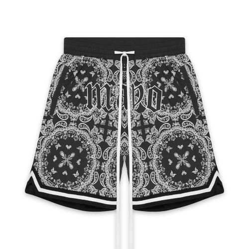 MAYO | MAYO PAISLEY EMBROIDERY SHORTS / BLACK