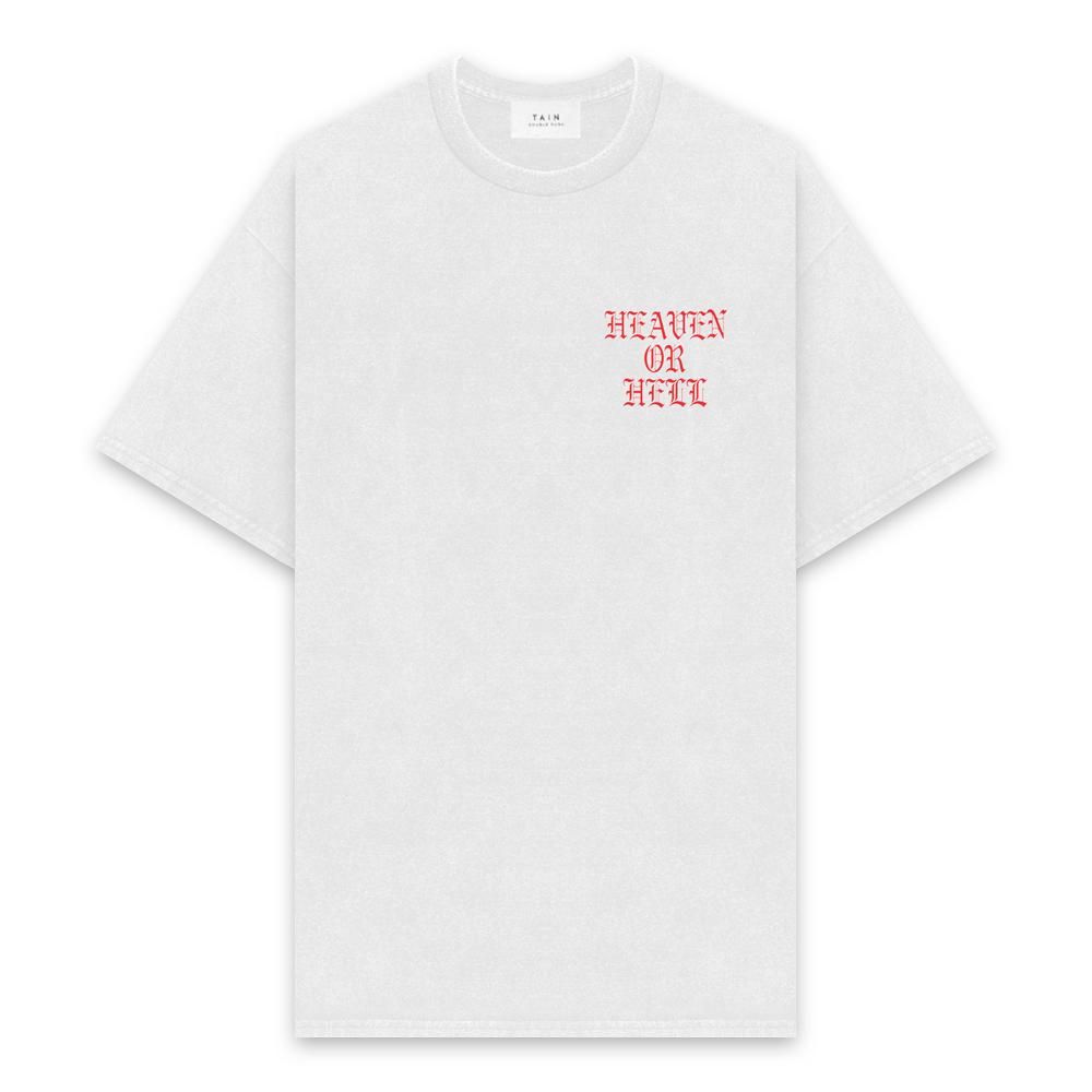 TAIN DOUBLE PUSH | WOMAN WITH A GUN SHORT SLEEVE T-SHIRTS / WHITE