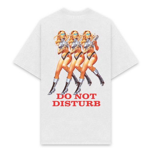 TAIN DOUBLE PUSH | WOMAN WITH A GUN SHORT SLEEVE T-SHIRTS / WHITE