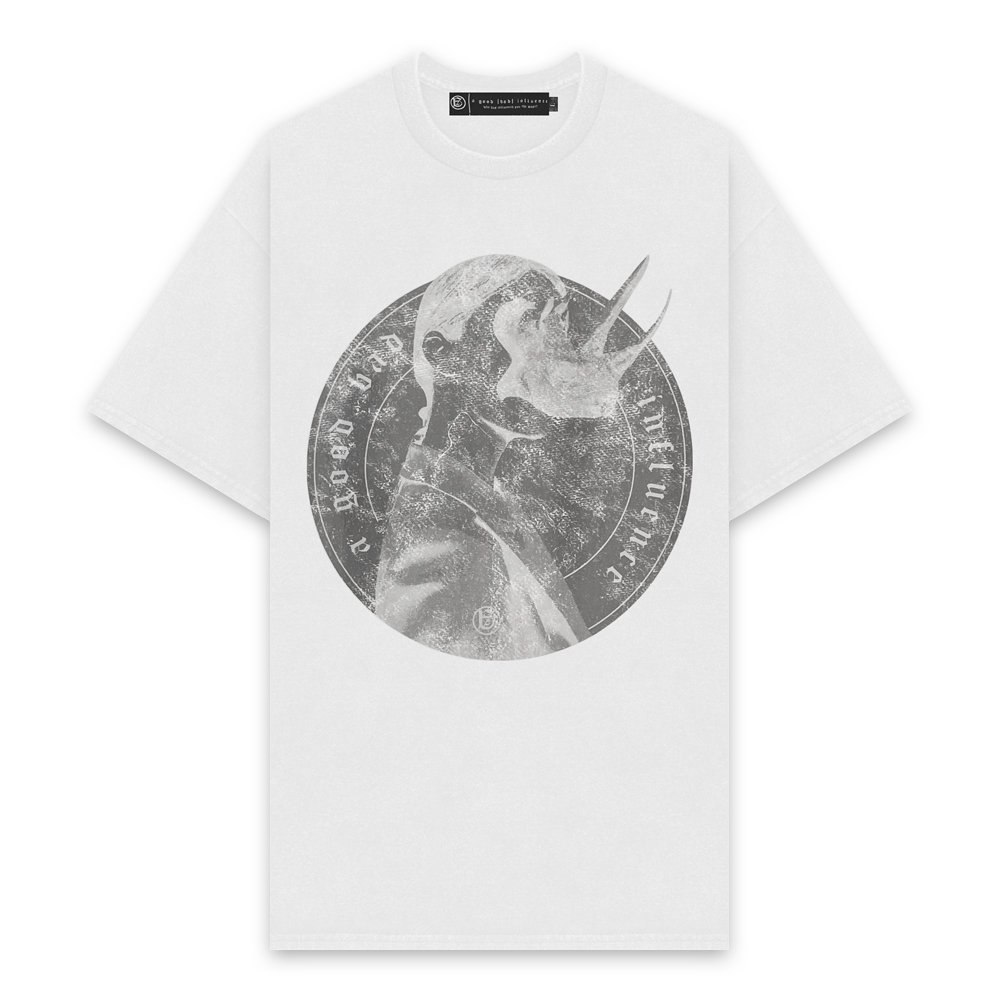 A GOOD BAD INFLUENCE | HARD FACE WASHED T-SHIRT / WHITE