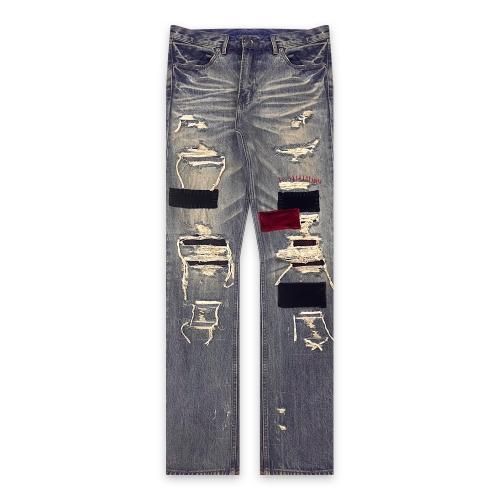 A GOOD BAD INFLUENCE | SUPER REPAIRED DENIM JEAN / INDIGO