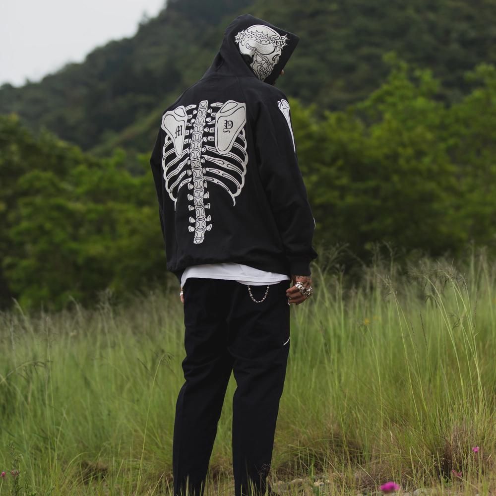 MAYO(メイヨー) 商品ページ - BONES EMBROIDERY HOODIE / BLACK