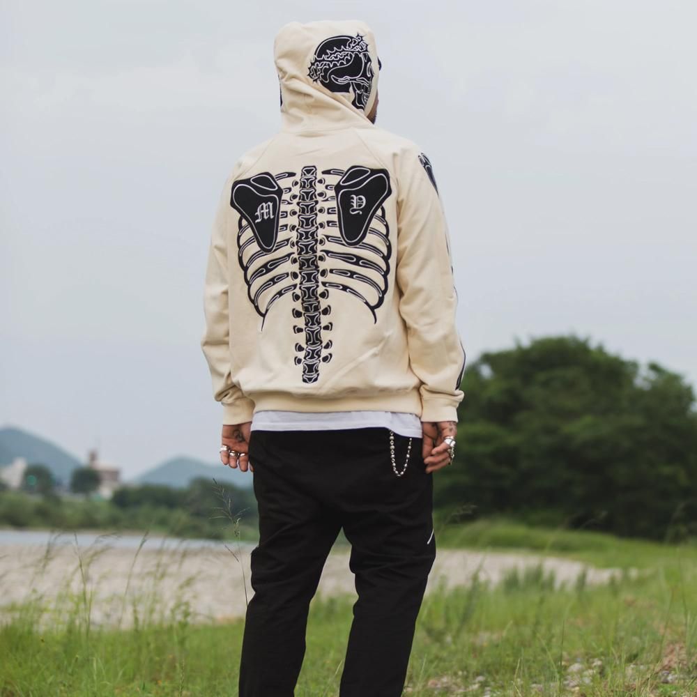 MAYO | BONES EMBROIDERY HOODIE / OFF WHITE