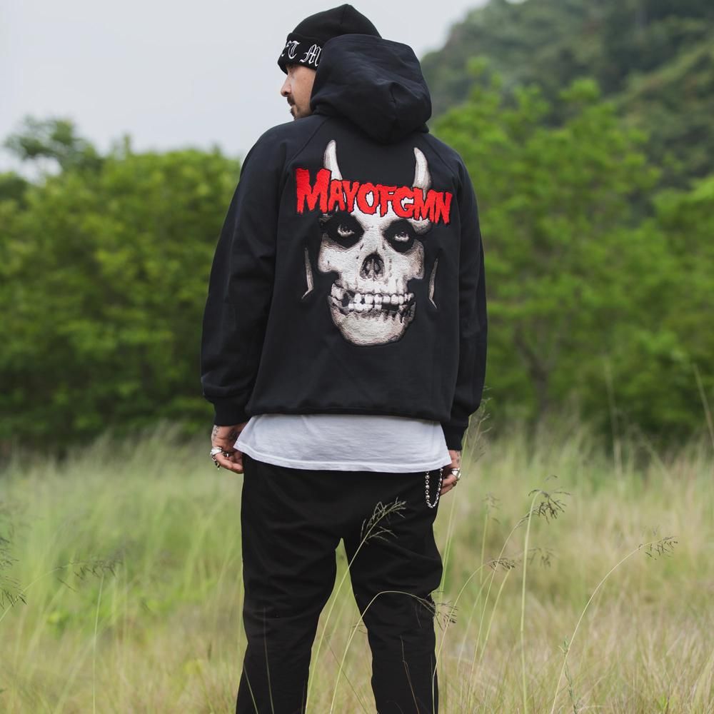 MAYO | FGMN EMBROIDERY HOODIE / BLACK