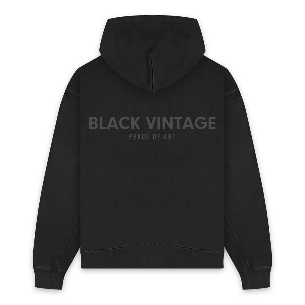 BLACK VINTAGE | ESSENTIAL VINTAGE PULLOVER HOODIE(10.0oz) / BLACK