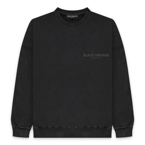 BLACK VINTAGE | ESSENTIAL VINTAGE SWEAT SHIRTS(10.0oz) / BLACK