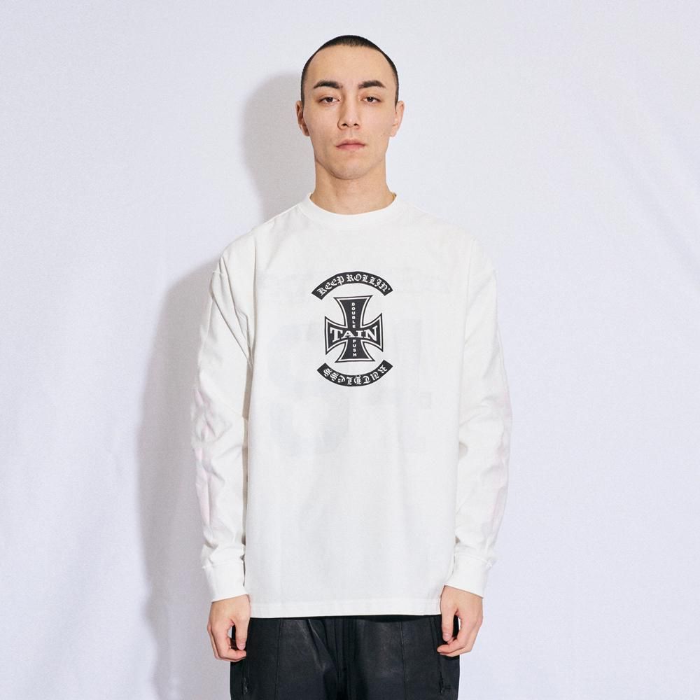 TAIN DOUBLE PUSH | NO.84 LONG SLEEVE T-SHIRTS / WHITE