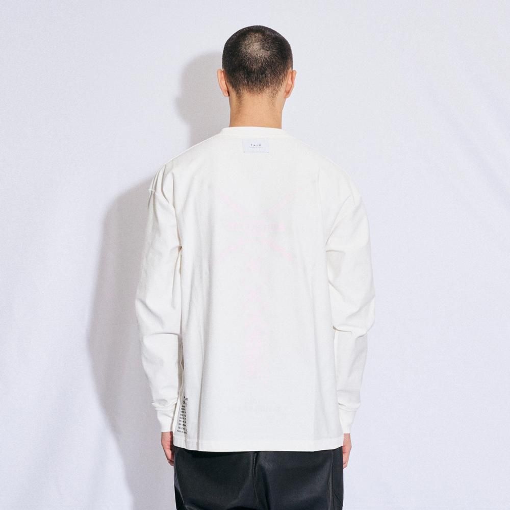 TAIN DOUBLE PUSH | NO.84 LONG SLEEVE T-SHIRTS / WHITE