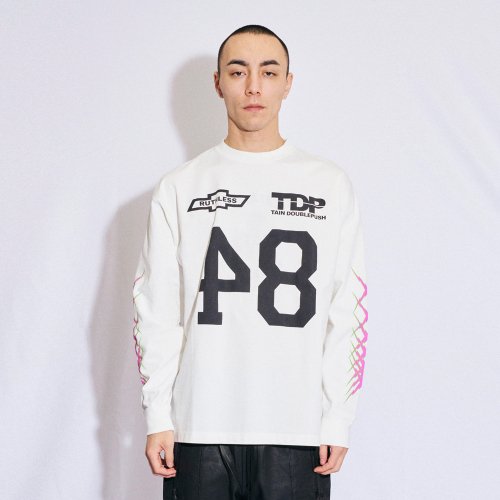 TAIN DOUBLE PUSH | NO.84 LONG SLEEVE T-SHIRTS / WHITE