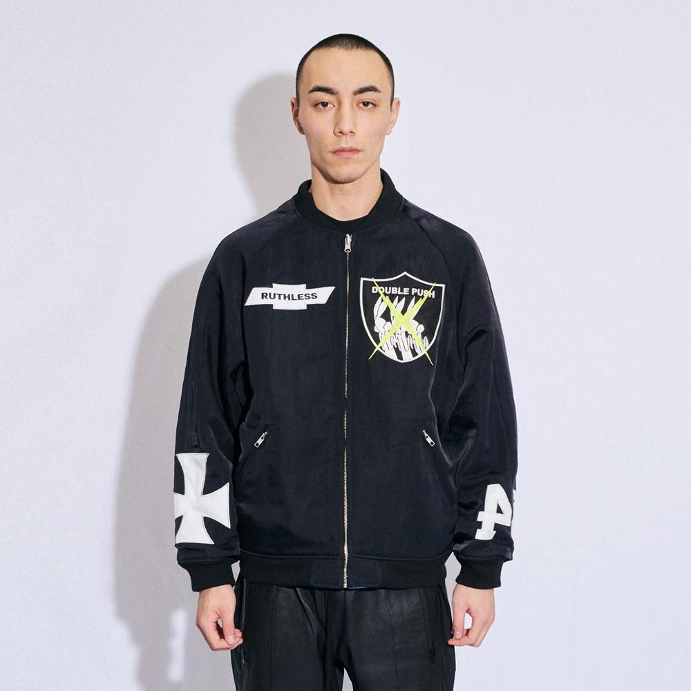 TAIN DOUBLE PUSH | RUTHLESS NYLON GAME JACKET / BLACK