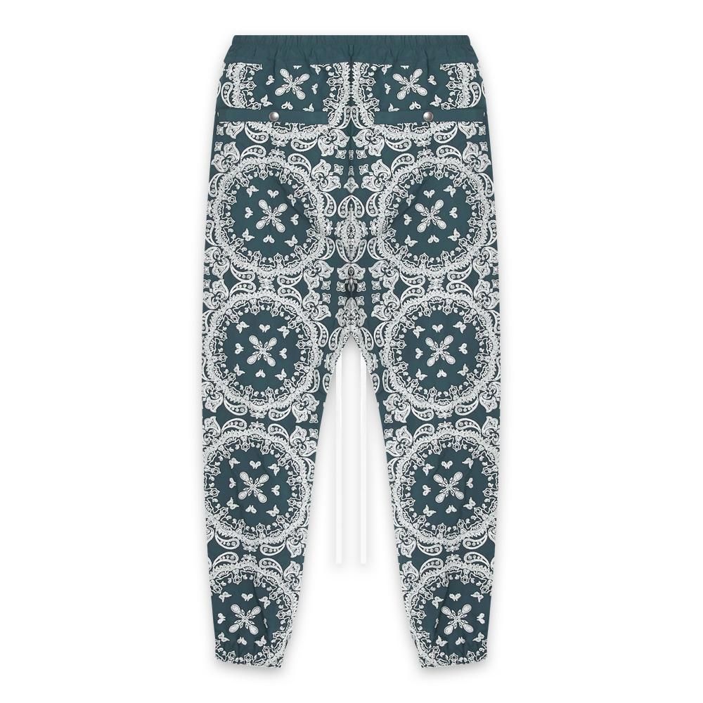 MAYO | PAISLEY EMBROIDERY NYLON LOUNGE PANTS / GREEN