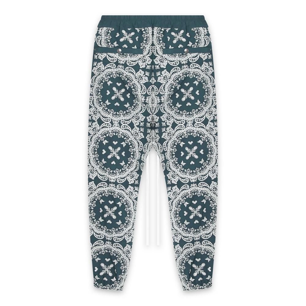 MAYO | PAISLEY EMBROIDERY NYLON LOUNGE PANTS / GREEN