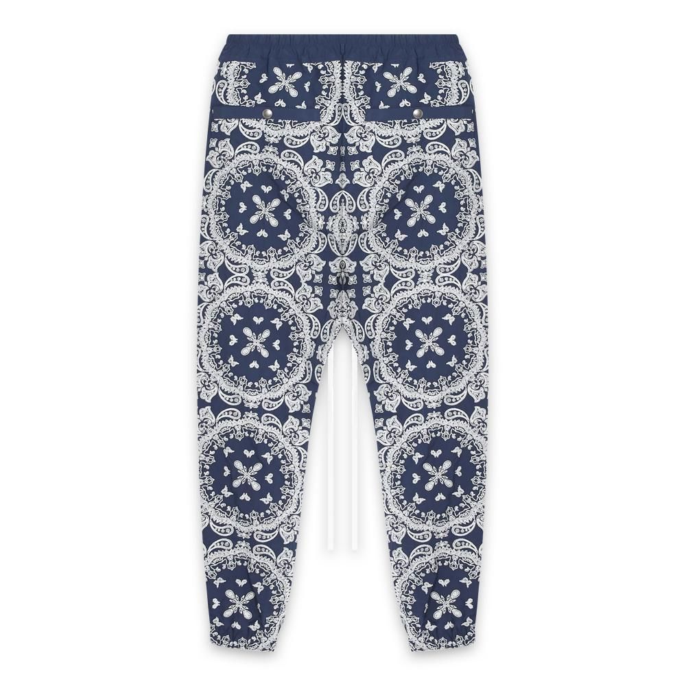 MAYO | PAISLEY EMBROIDERY NYLON LOUNGE PANTS / BLUE