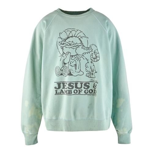 SAINT MXXXXXX | CREW NECK SWEAT SHIRT JESUS / BLUE