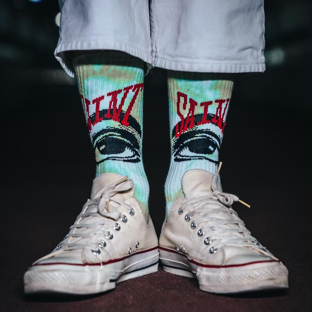 SAINT MXXXXXX | SOCKS EYES / TIE DYE BLACK