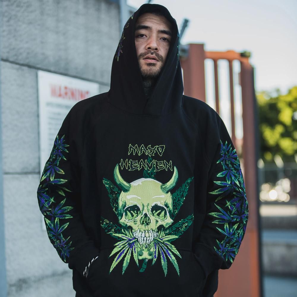 MAYO | DEVIL SKULL EMBROIDERY HOODIE / BLACK