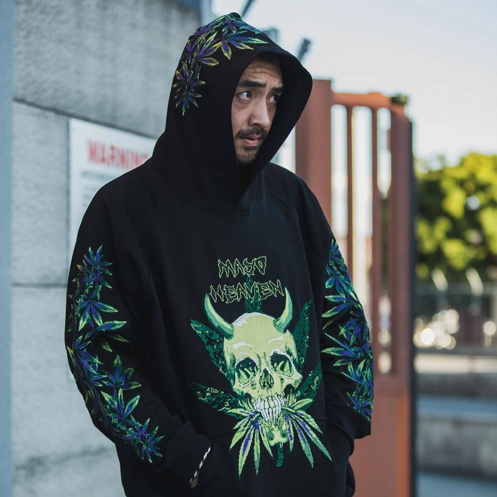 MAYO | DEVIL SKULL EMBROIDERY HOODIE / BLACK