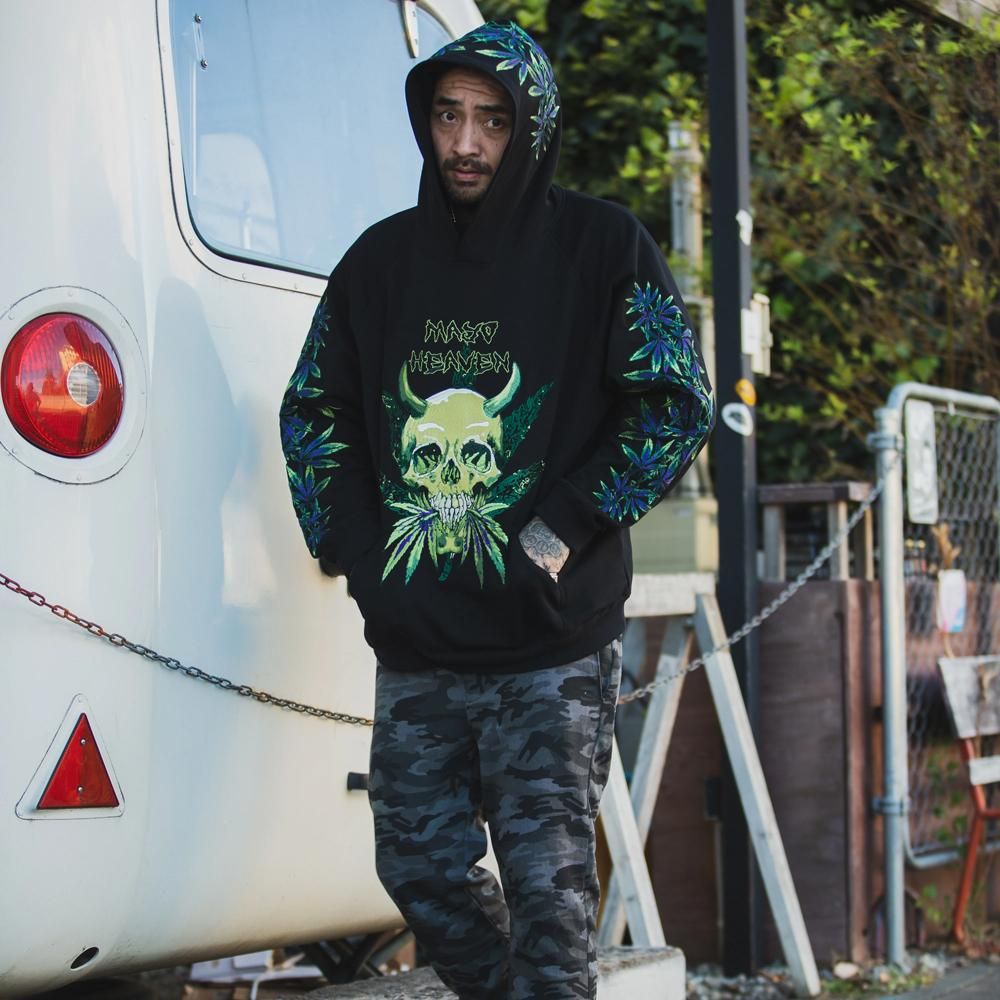 MAYO | DEVIL SKULL EMBROIDERY HOODIE / BLACK