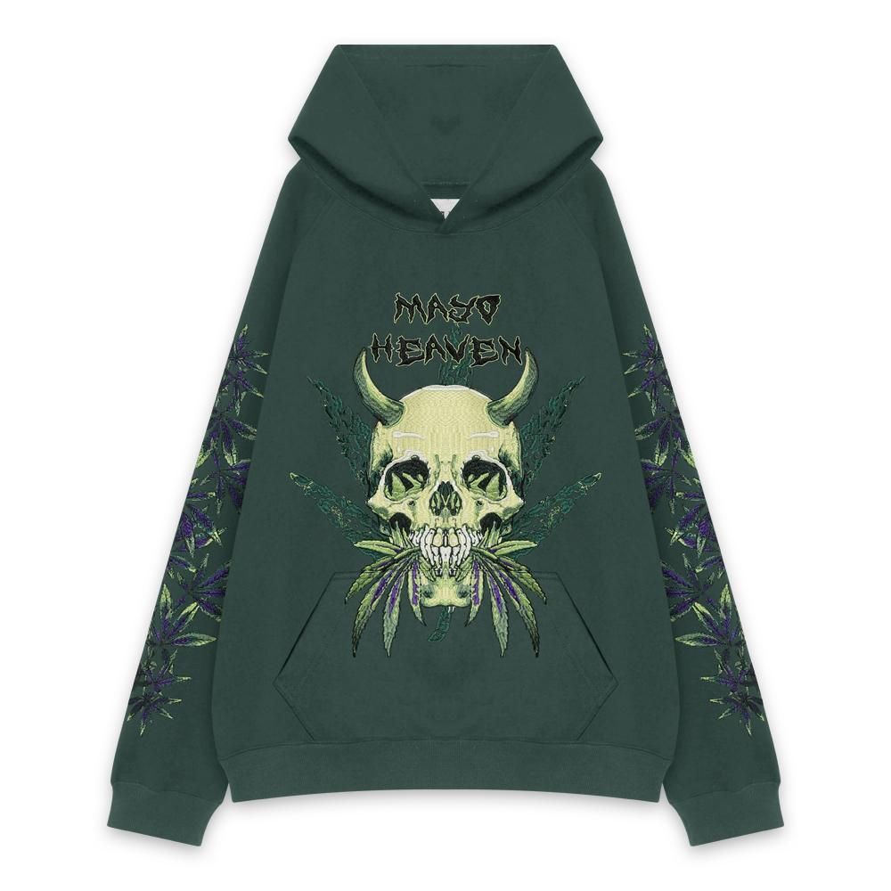 MAYO | DEVIL SKULL EMBROIDERY HOODIE / GREEN