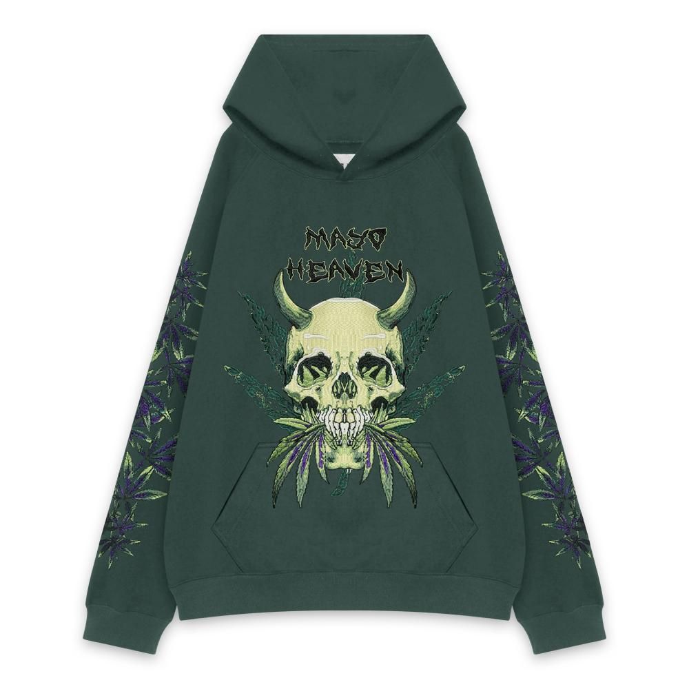 MAYO | DEVIL SKULL EMBROIDERY HOODIE / GREEN