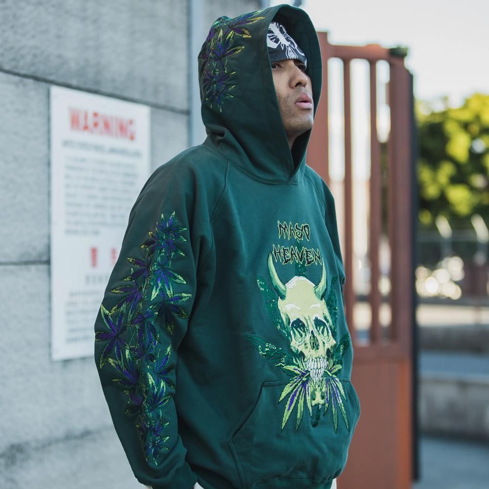 MAYO | DEVIL SKULL EMBROIDERY HOODIE / GREEN