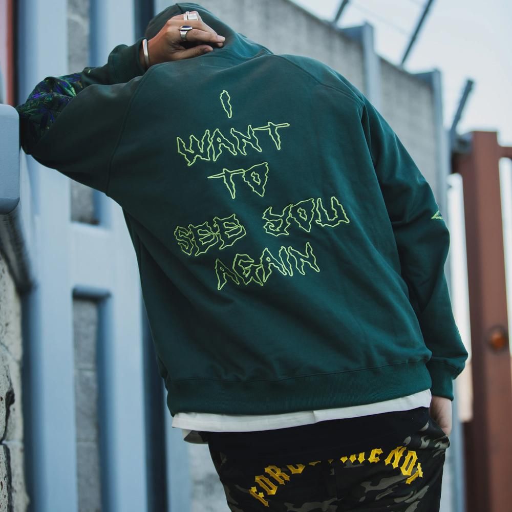 MAYO | DEVIL SKULL EMBROIDERY HOODIE / GREEN