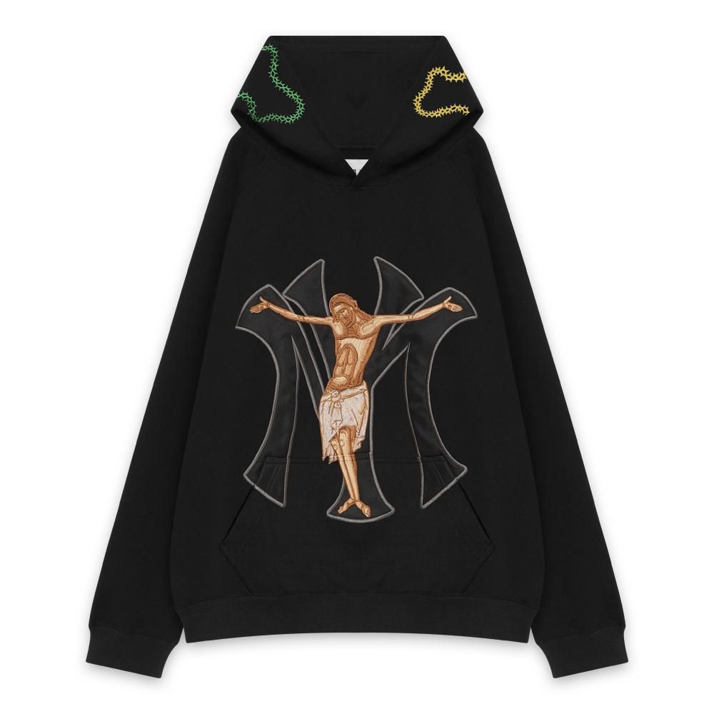 MAYO | JESUS EMBROIDERY HOODIE / BLACK