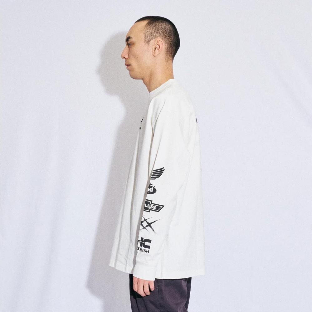 TAIN DOUBLE PUSH | RUTHLESS LONG SLEEVE T-SHIRTS / WHITE