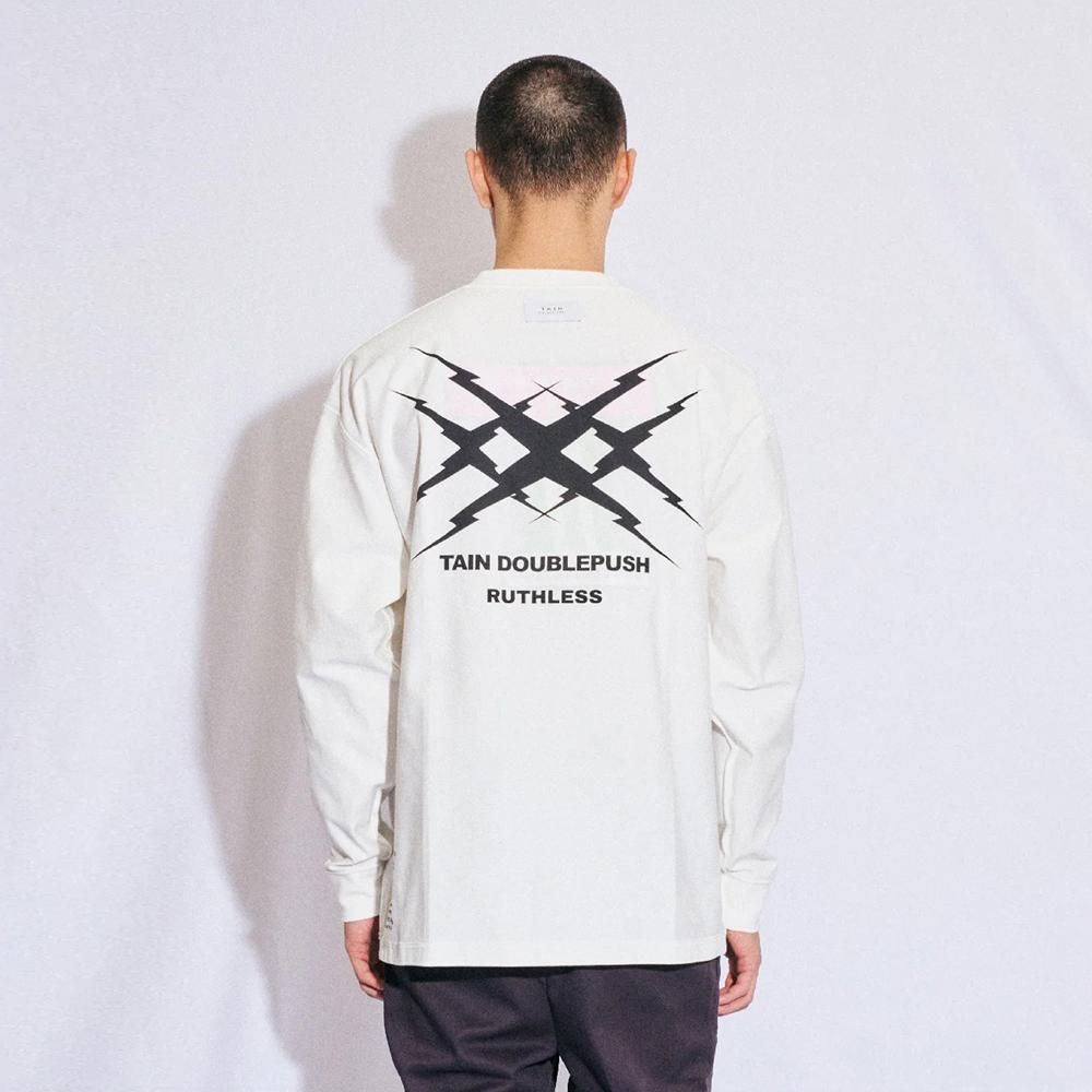 TAIN DOUBLE PUSH | RUTHLESS LONG SLEEVE T-SHIRTS / WHITE