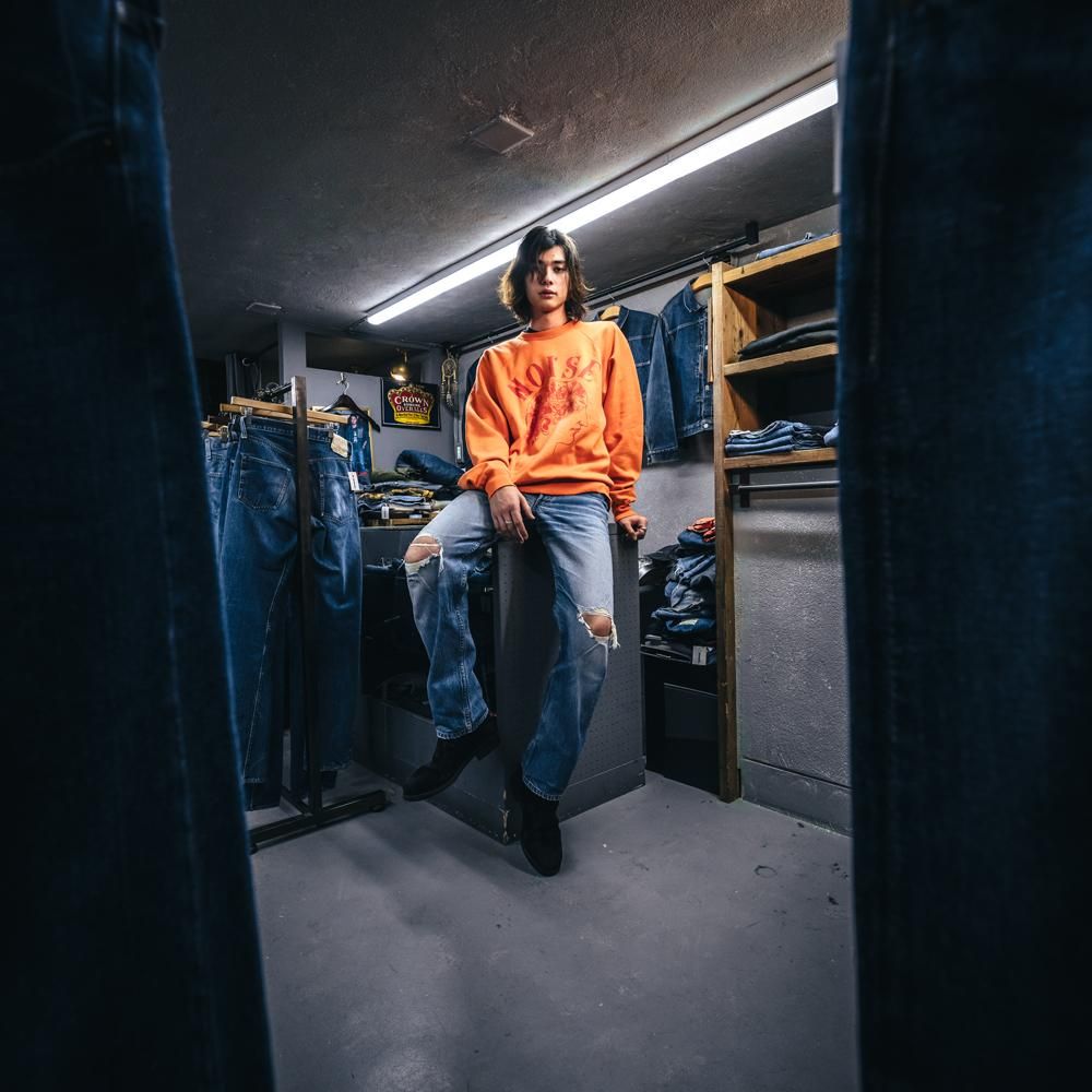 SAINT MXXXXXX | BJ CREW SWEAT SHIRT NOISE / ORANGE