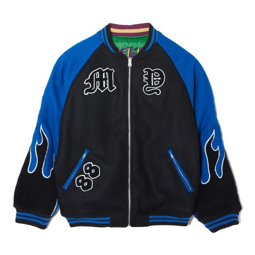 MAYO | FIRE EMBROIDERY REVERSIBLE SOUVENIR JACKET / BLUE X GREEN