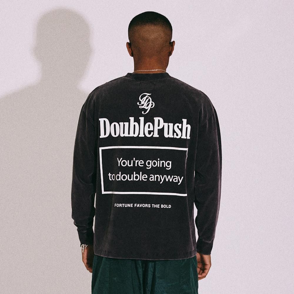 TAIN DOUBLE PUSH | DOUBLE PUSH LONG SLEEVE T-SHIRTS / BLACK