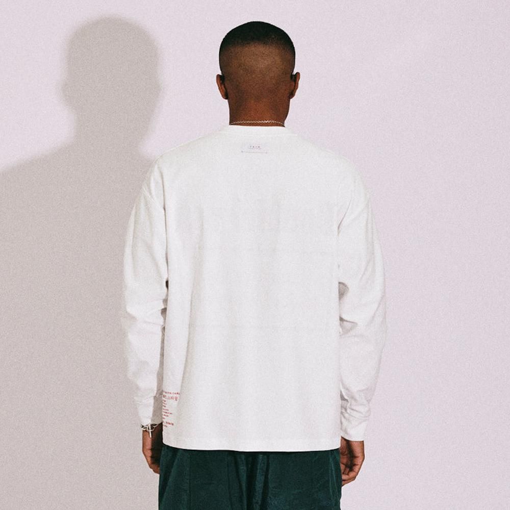 TAIN DOUBLE PUSH | DOUBLE PUSH LONG SLEEVE T-SHIRTS / WHITE