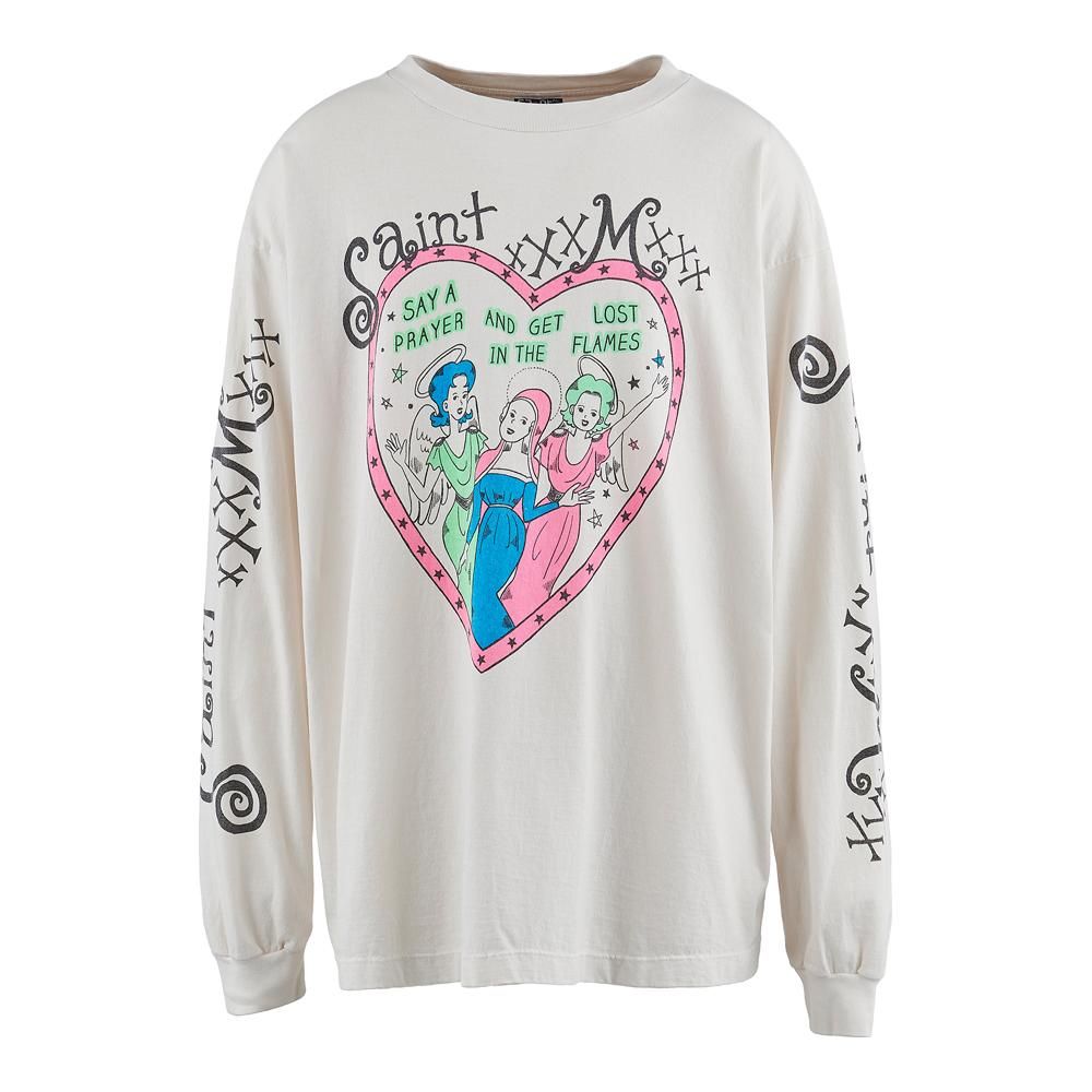 SAINT MXXXXXX | LS TEE PINK HEART / WHITE