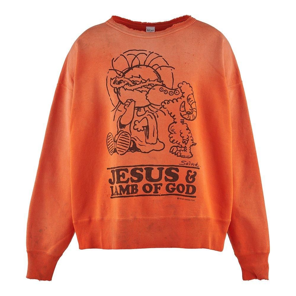 SAINT MXXXXXX | CREW NECK SWEAT SHIRT JS & LMB / ORANGE