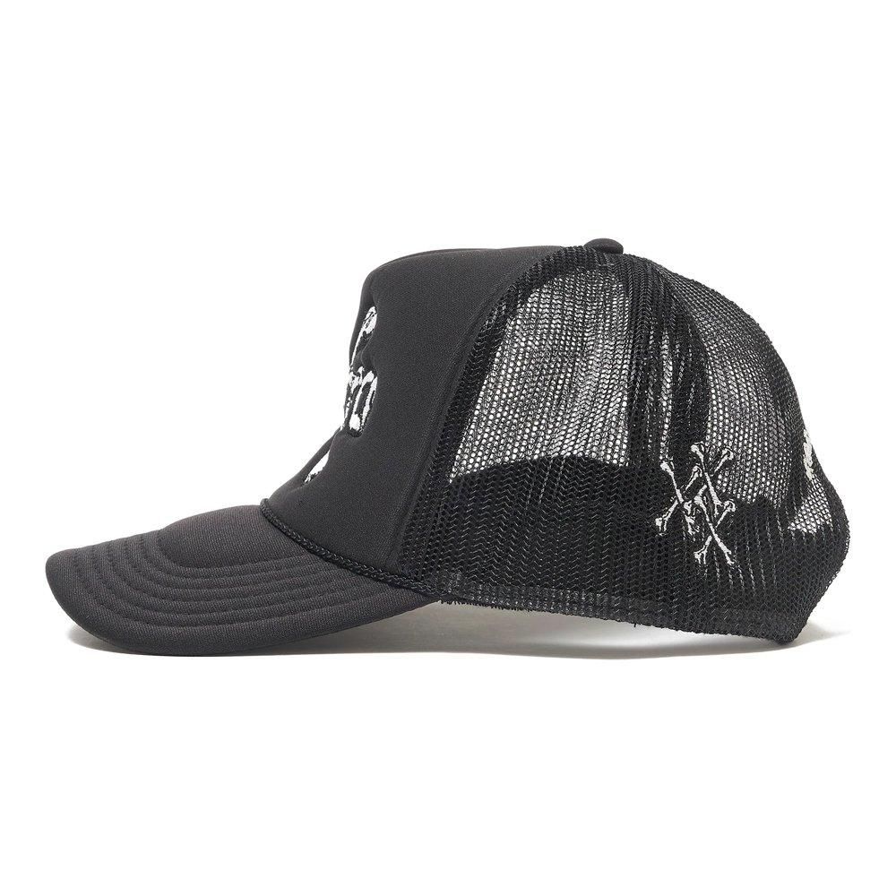 MAYO | CROSS BONE EMBROIDERY MESH CAP / BLACK