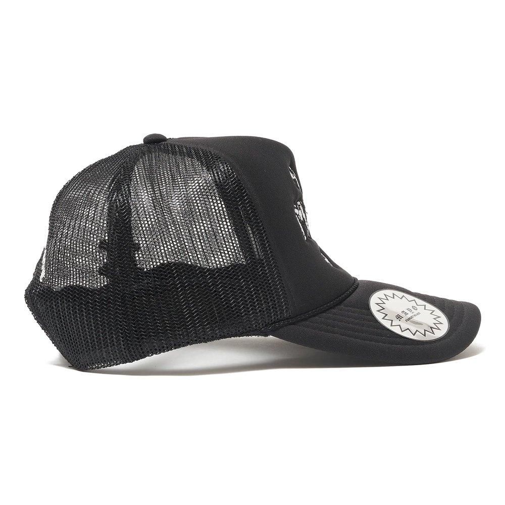 MAYO | CROSS BONE EMBROIDERY MESH CAP / BLACK